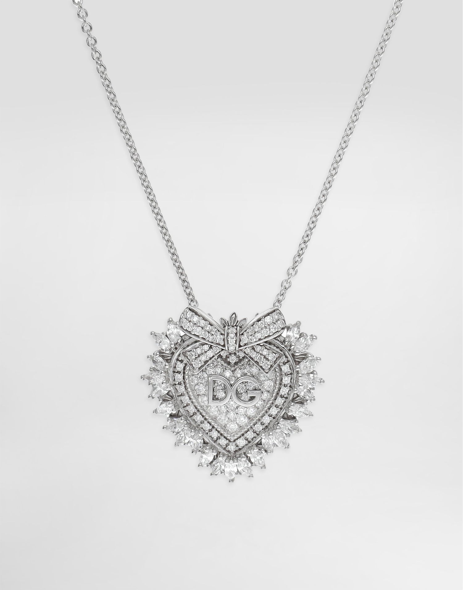 Náhrdelník Dolce & Gabbana Dolce & Gabbana Devotion 18K White Gold Diamond Heart Pendant Necklace Metalická | WNND1KWWH0180001, 1