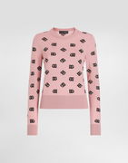 Dolce & Gabbana Wool And Silk Jacquard Sweater With DG Logo