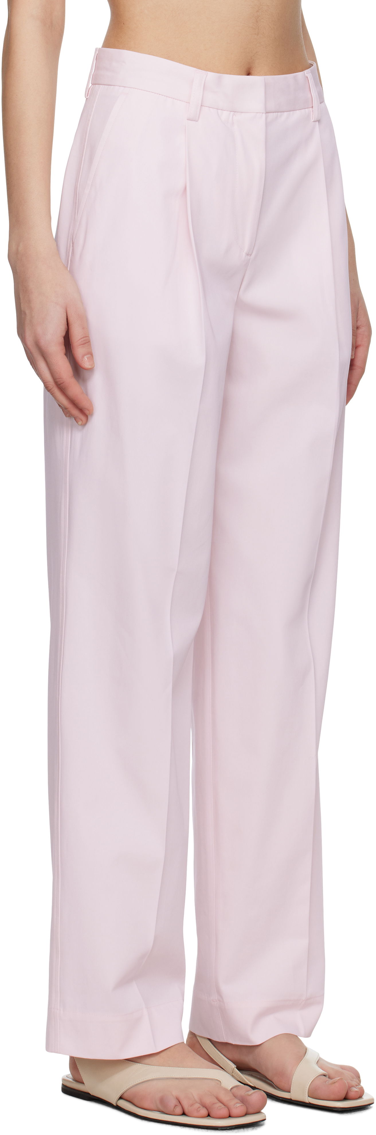 Nohavice TOTEME TOTEME Slanted Pocket Trousers Ružová | 252-WRB0246-FB0379, 1