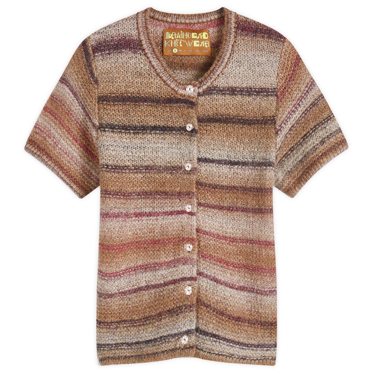 Sveter Brain Dead Madera Short Sleeve Knit Large Hnedá | F24T17003944-BRN, 0