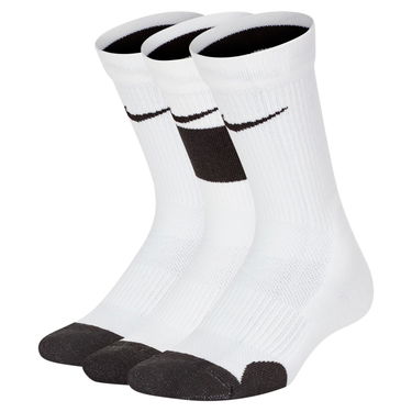 Ponožky Nike Elite Kids Basketball Crew Socks 3-Pack Biela | CW6063-100, 1