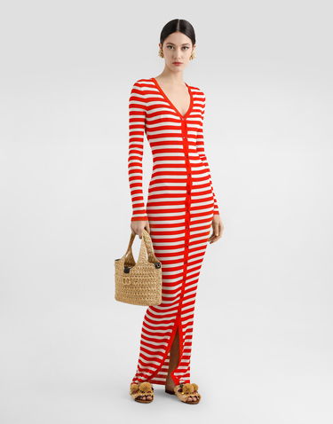 Sveter Dolce & Gabbana Dolce & Gabbana Striped Viscose Knit Cardigan Červená | FXVC7ZJAIRRW8266, 1