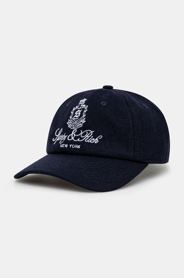 Šiltovka Sporty & Rich Vendome Wool Appliqué Baseball Cap Navy | AC040506205BL32, 0