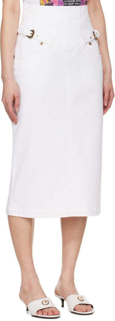 Sukňa Versace Versace Jeans Couture Baroque Buckle Denim Midi Skirt Biela | E78HAE85E_EEW015TC2, 1
