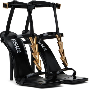 Šperky Versace Versace V2025 Chain Patent Heeled Sandals Čierna | 1018236_D2VE_1B00V, 3