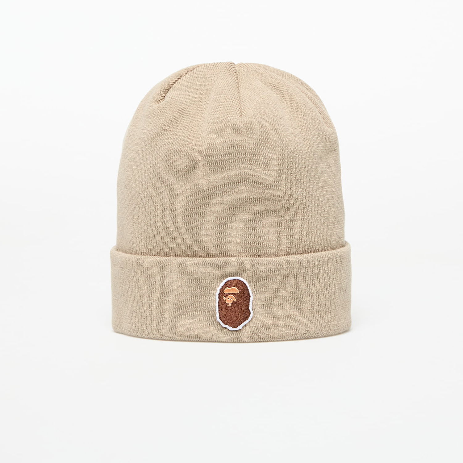 Kulicha BAPE A BATHING APE One Point Ape Head Knit Cap Béžová | 001HTL301006MBEI, 0