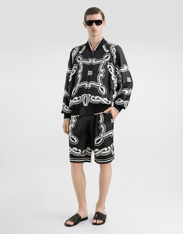Šortky Dolce & Gabbana Silk Shorts with Bandanna Print Čierna | GV37ATHI1WFHN9RA, 1