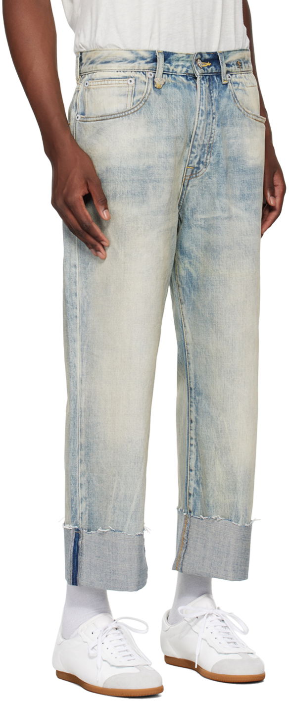 Džínsy R13 R13 Cuffed X-Boyfriend Jeans Modrá | R13MD111-D218C, 1