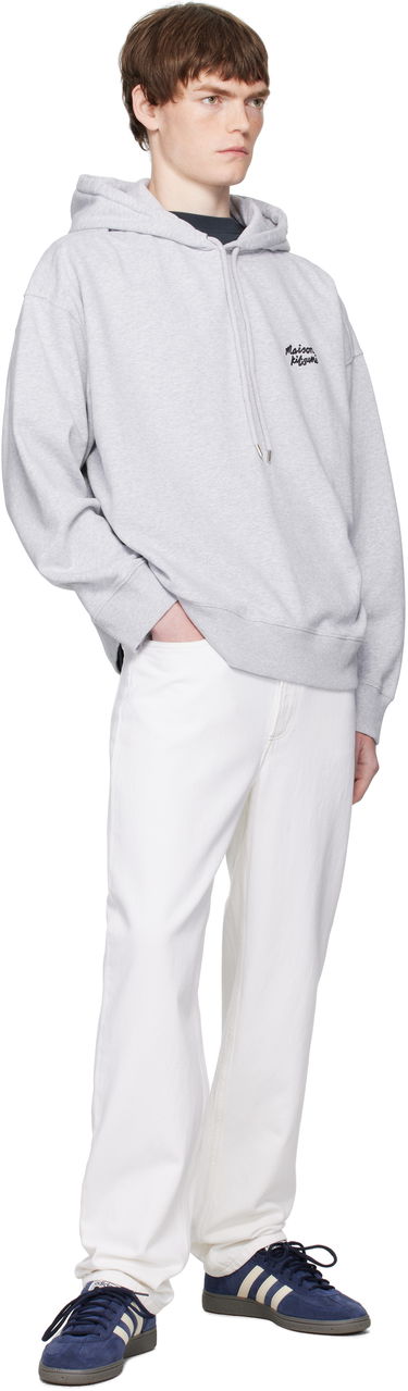 Mikina MAISON KITSUNÉ Maison Kitsuné Handwriting Oversize Hoodie Šedá | PM00704KM0340, 3