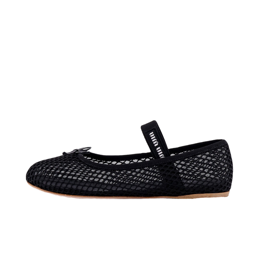 Tenisky a topánky Miu Miu Mesh Ballerinas with Bow Čierna | 5F345EF005099F0002