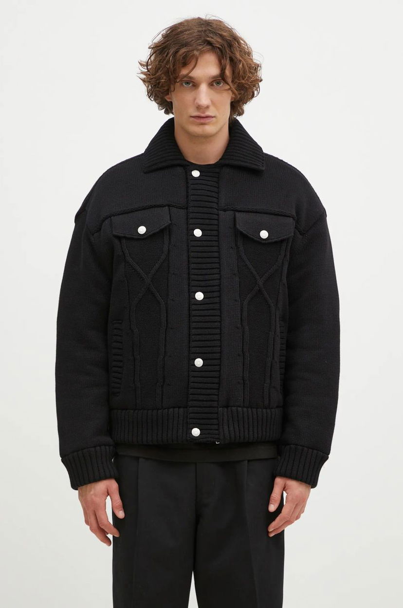Sveter KENZO Oversized Knitted Jacket Čierna | FE65OU1419NC.99