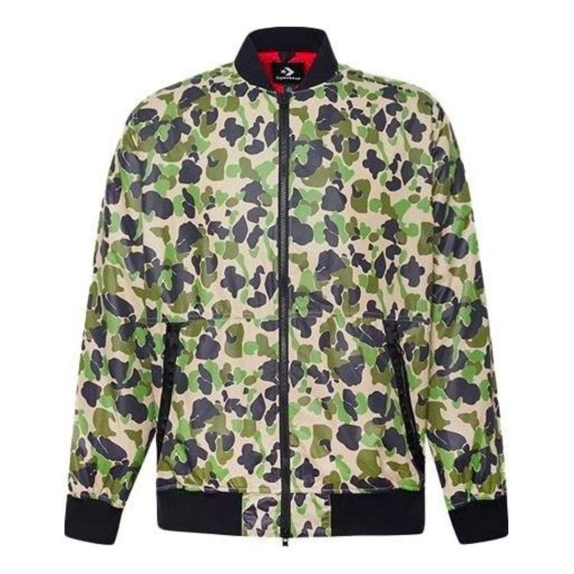 Bomber bunda Converse Printed Utility Bomber Jacket Zelené | 10019474-A01