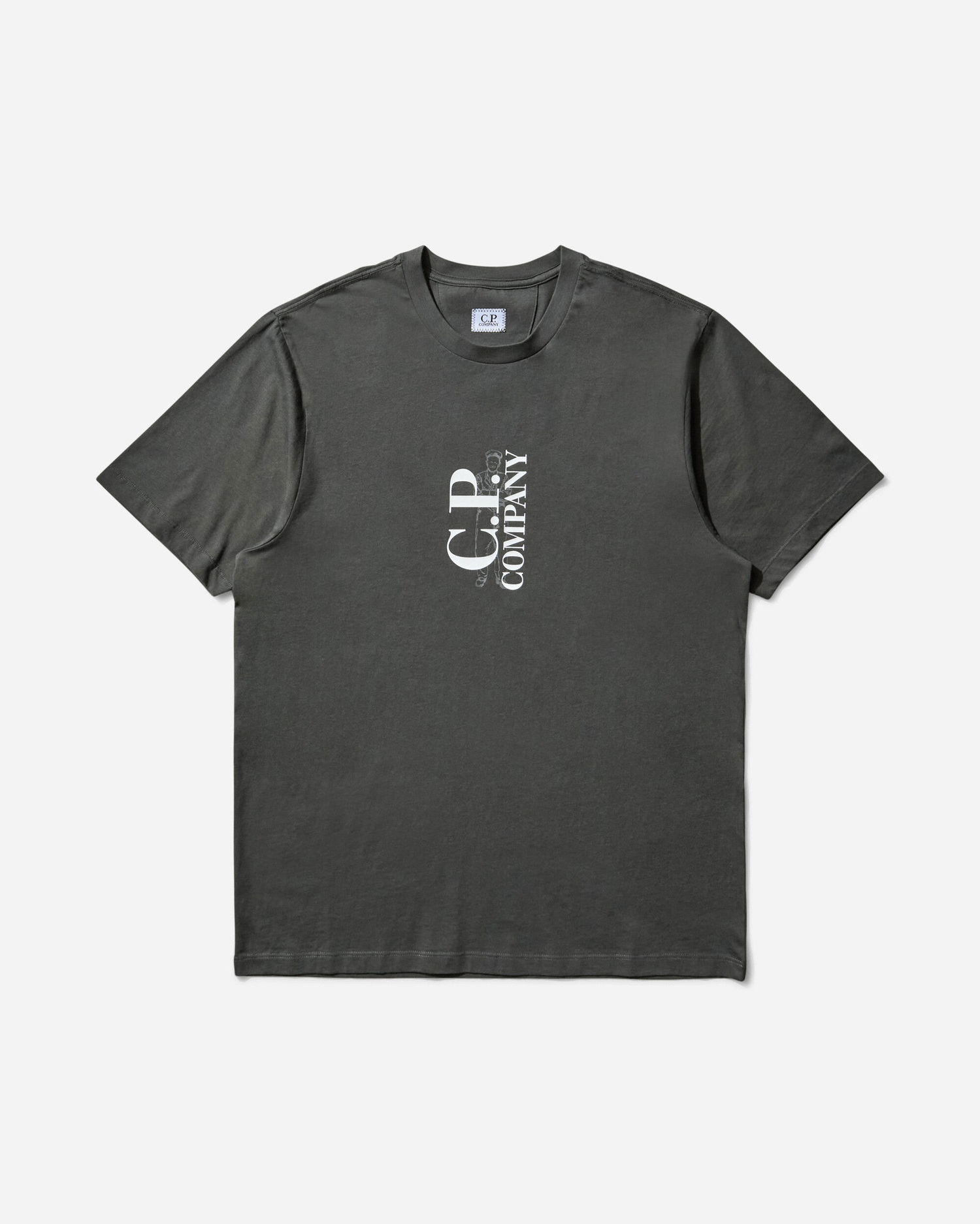 Tričko C.P. Company 30/1 Jersey Vertical Logo T-Shirt Šedá | 19CMTS091A-005100W 978, 1