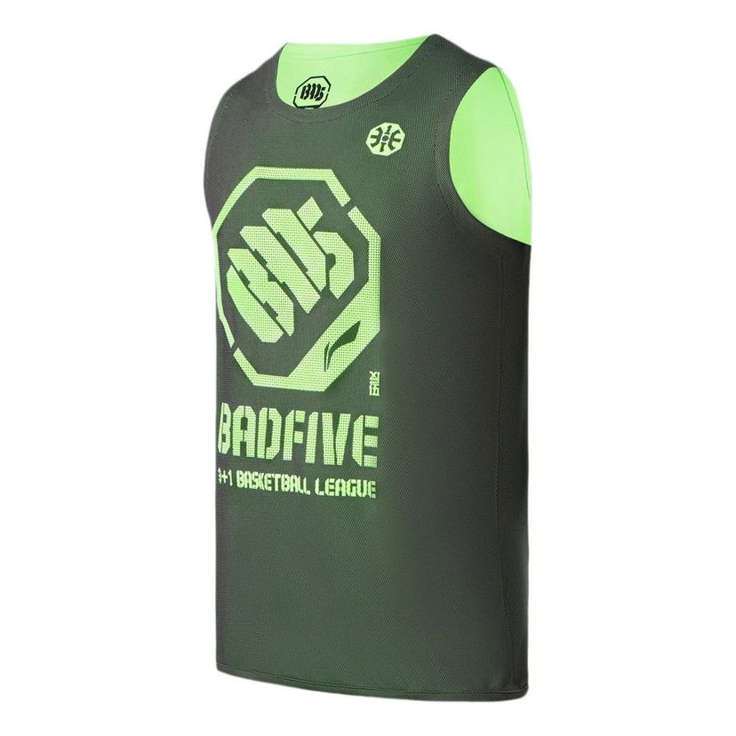 Tielko Li-Ning Jon Burgerman BadFive Reversible Basketball Jersey Zelené | AAYR371-8