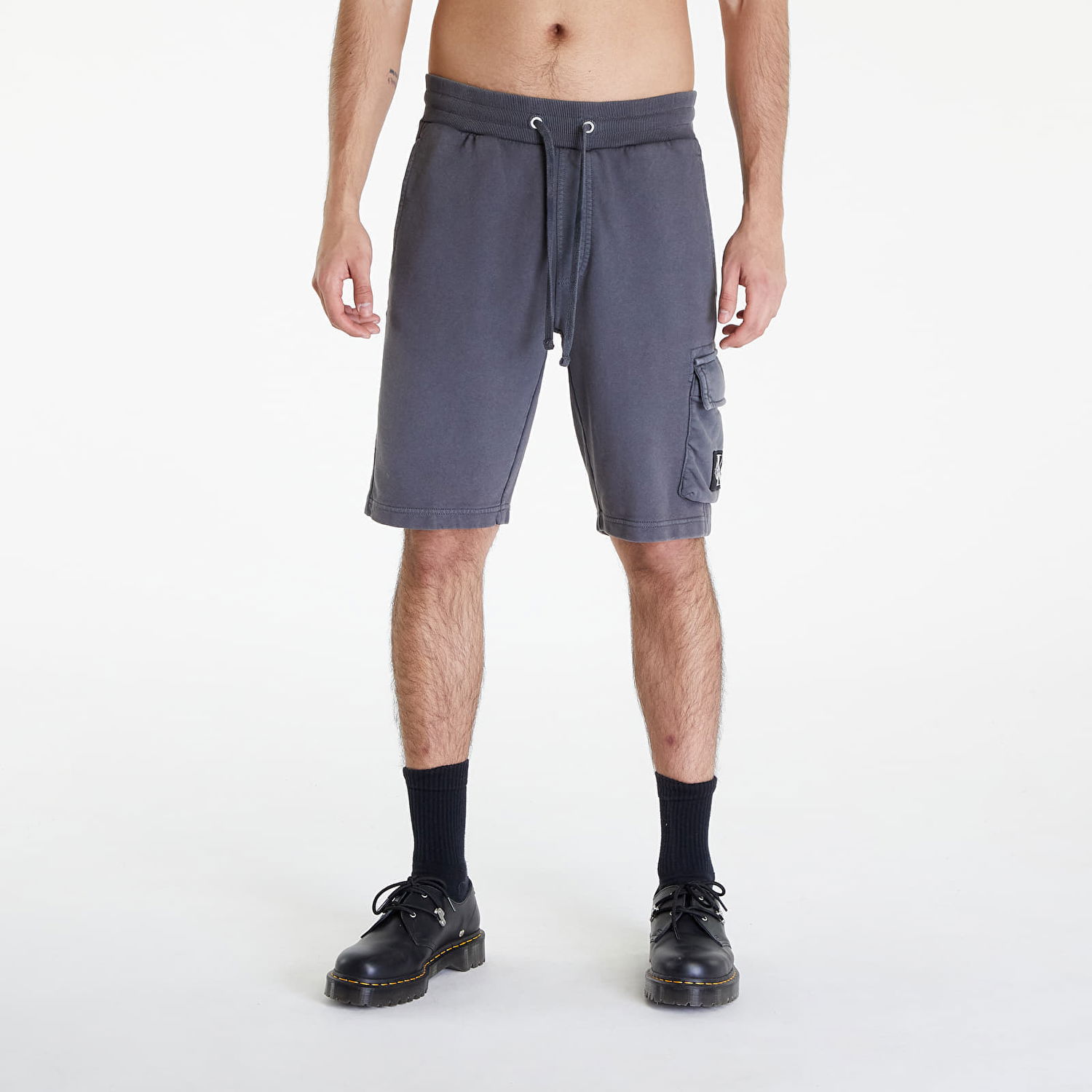 Šortky CALVIN KLEIN Washed Badge Shorts Gray Šedá | J30J325137 PT2, 0