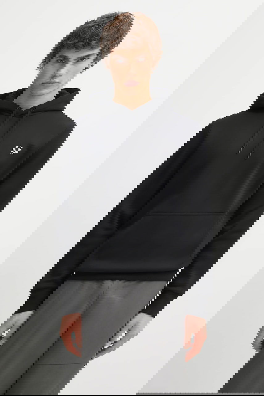 Mikina Fred Perry Smooth Hooded Sweatshirt Čierna | M1371, 0