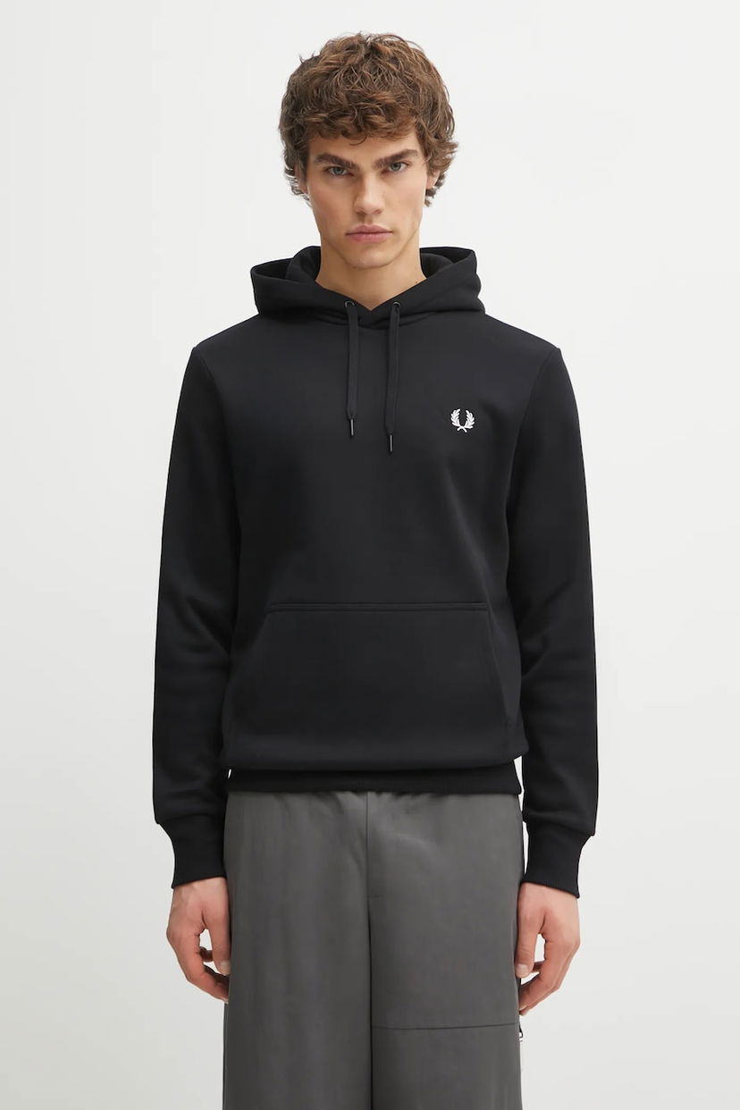 Mikina Fred Perry Smooth Hooded Sweatshirt Čierna | M1371