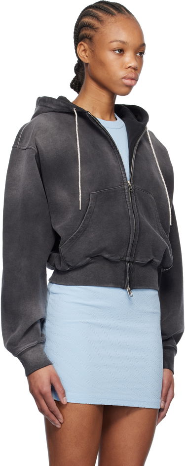 Mikina Alexander Wang Alexander Wang Cropped Zip-Up Hoodie Čierna | 4CC1252112, 1
