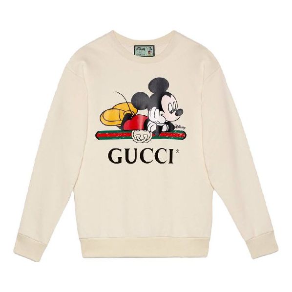 Sveter Gucci Gucci x Disney Oversized Mickey Mouse Sweatshirt Biela | 469250-XJB8C-9230, 0