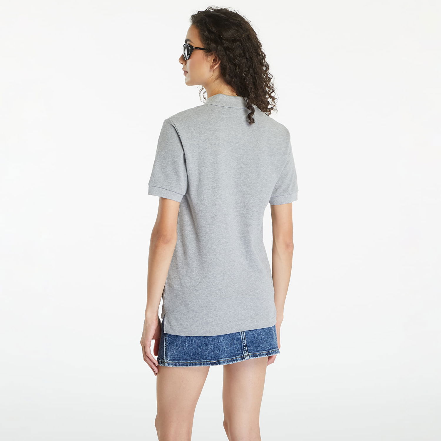 Tričko Comme des Garçons PLAY Emblem Knit Short Sleeve Tee UNISEX Grey Šedá | AX-T078 GREY, 1
