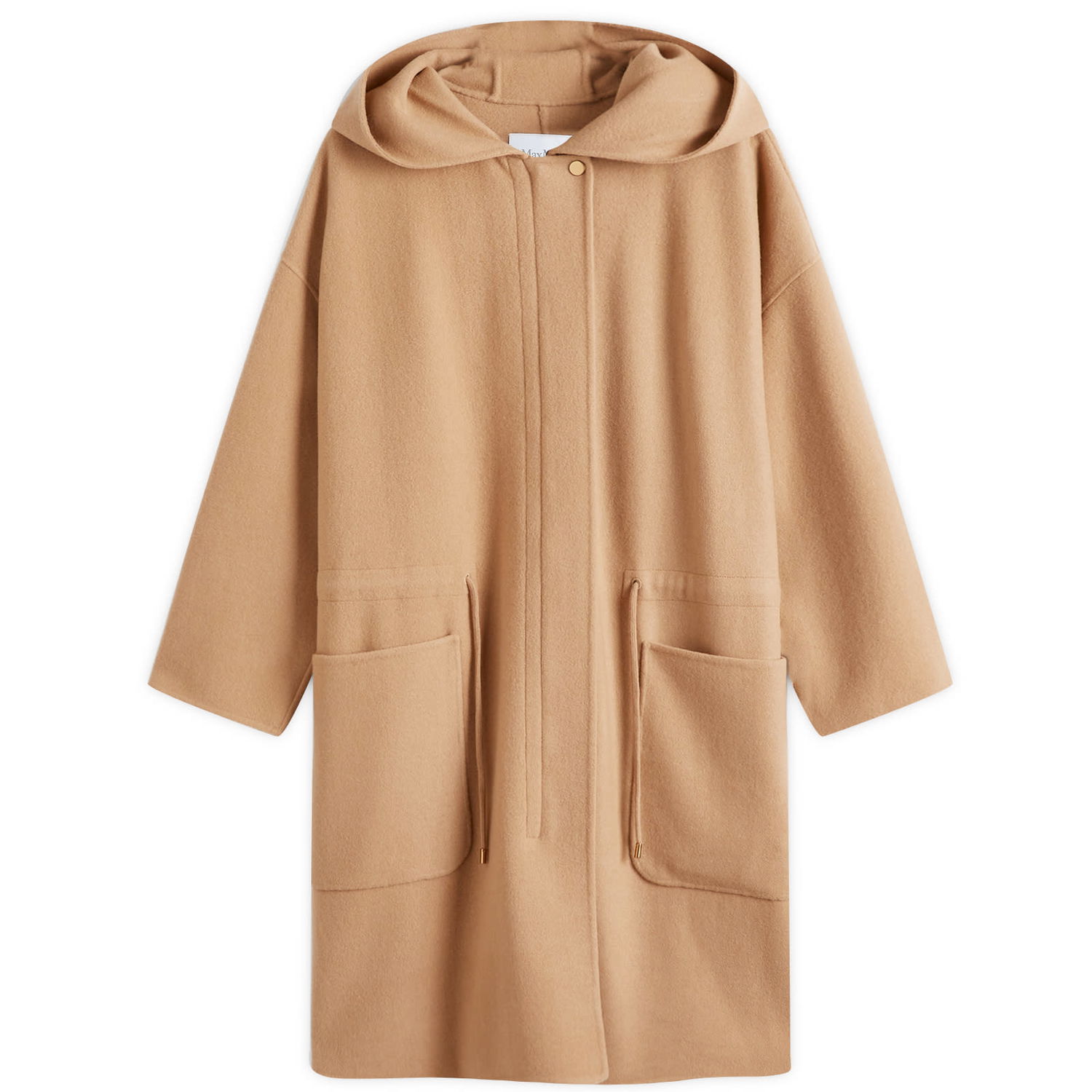 Kabáty Max Mara Max Mara Miele Hooded Coat, Size Large Béžová | 2511901021600-Camel, 1