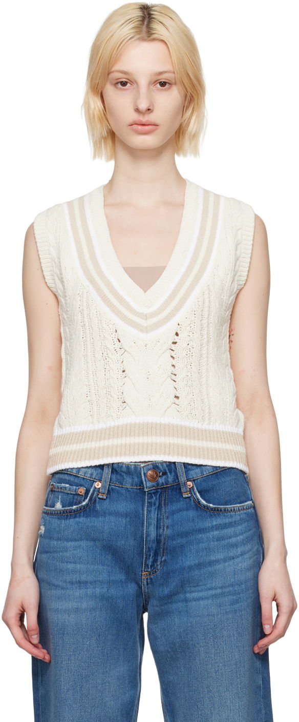 Sveter rag & bone Rag & Bone Brandi Knit Vest Biela | WAS23S021SD21, 0