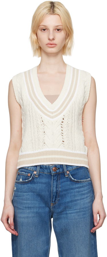 Sveter rag & bone Rag & Bone Brandi Knit Vest Biela | WAS23S021SD21, 0