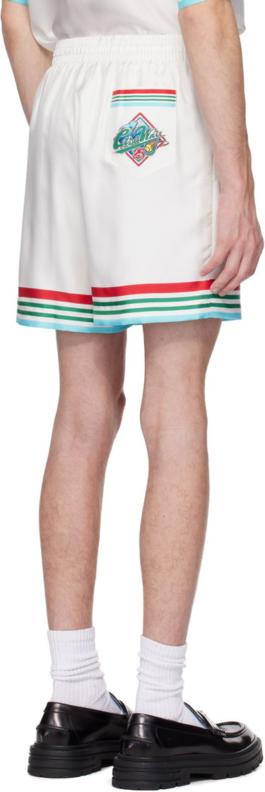 Šortky Casablanca Casablanca 'Casa Way' World Series Silk Shorts Biela | MS25-TR-012-04, 2