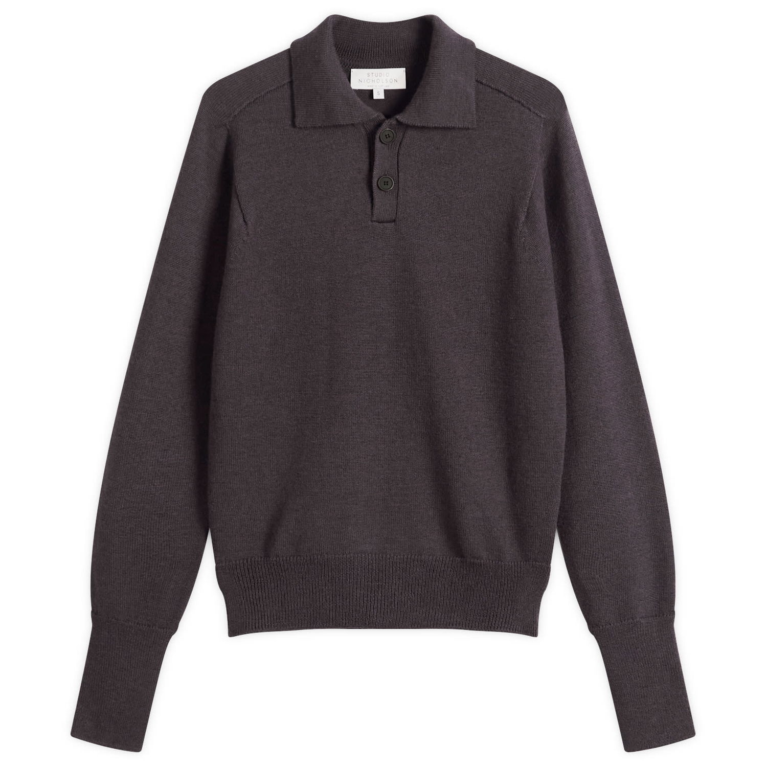 Polo tričko Studio Nicholson Studio Nicholson Sark Knitted Polo Shirt Šedá | SARKSN-1503-WLN, 1