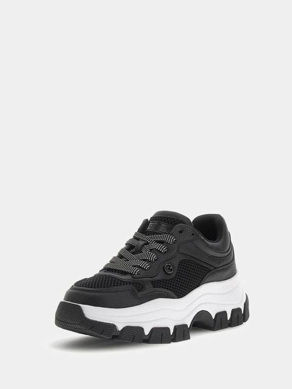 Tenisky a topánky GUESS Brecky Perforated-Insert Running Shoes W Čierna | FLPBREELE12, 0