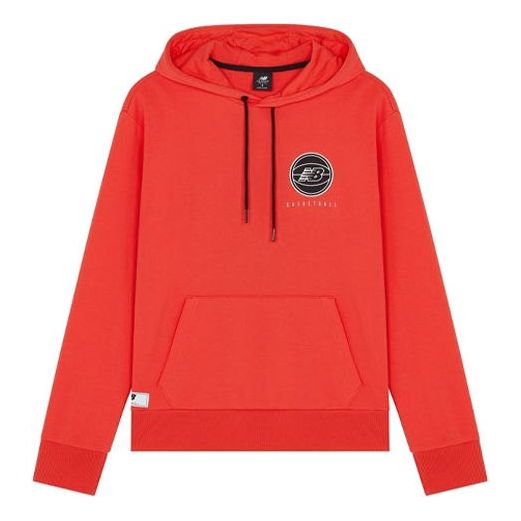 Mikina New Balance Men's Logo Pullover Hoodie Červená | MT13585-ENR, 0