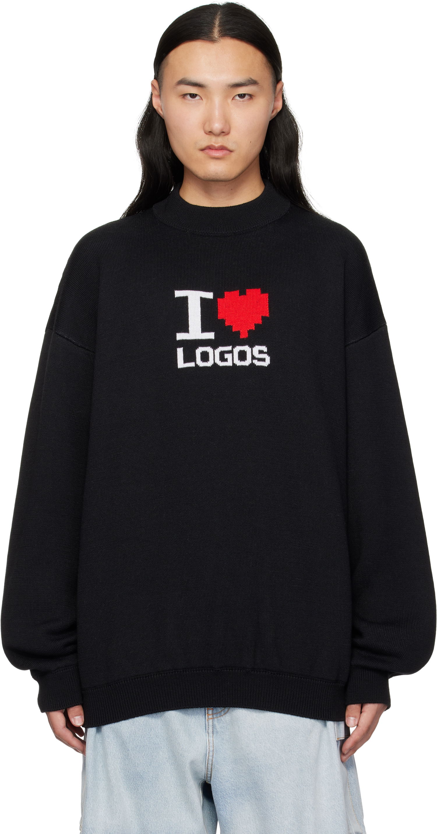 Sveter VETEMENTS Vetements 'I Love Logos' Sweater Čierna | UA66KN130B, 0