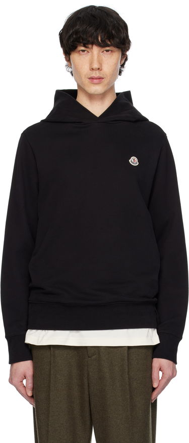 Mikina Moncler Moncler Cotton Logo Patch Hoodie Čierna | K10918G0003589AUJ, 0