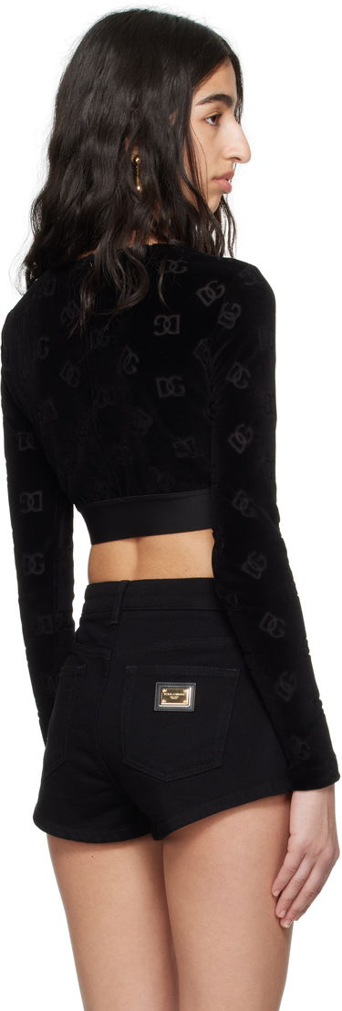 Crop Top Dolce & Gabbana Dolce&Gabbana Jacquard DG Logo Crop Top Čierna | F778LT FJ7DL, 2