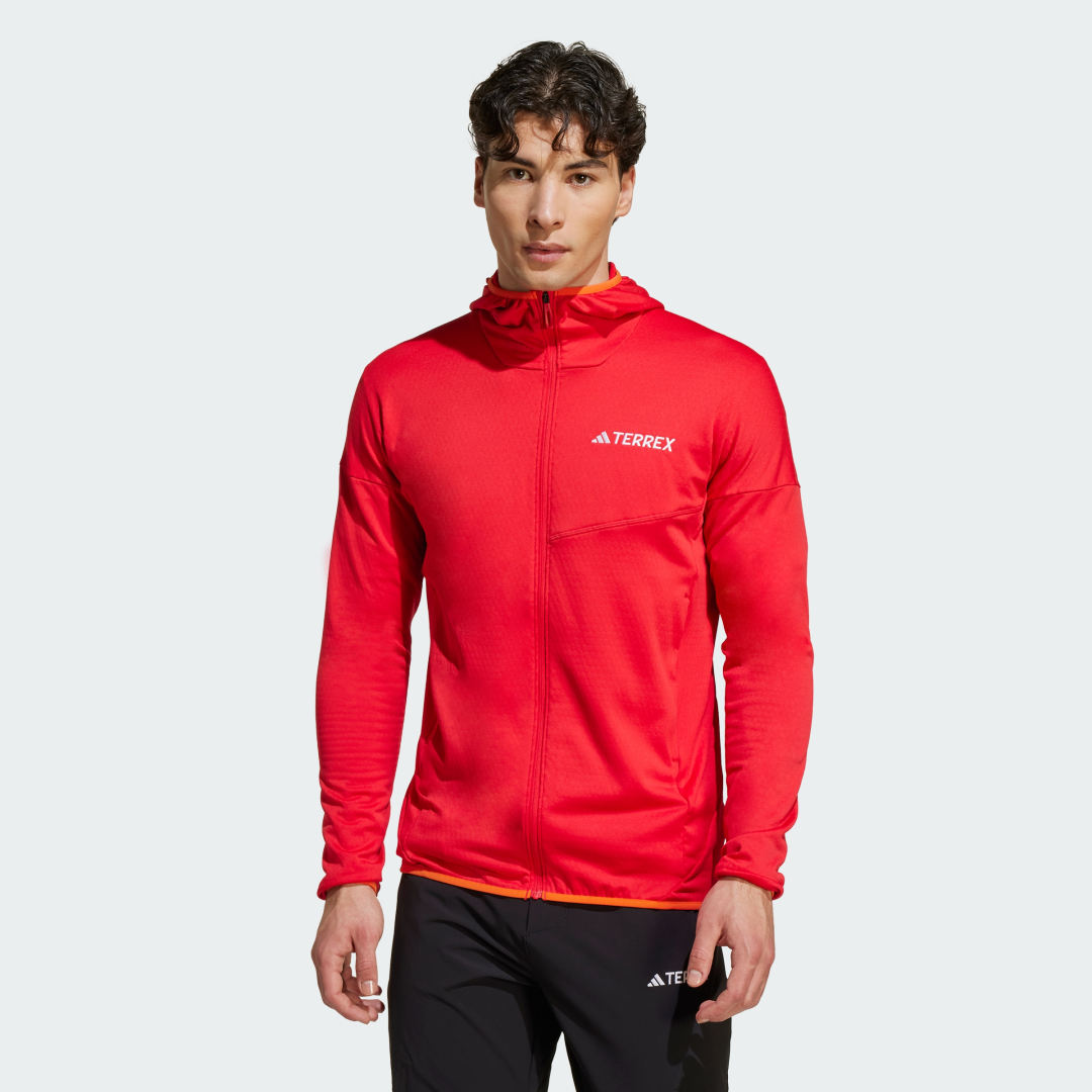 Mikina adidas Performance Terrex Xperior Climawarm Light Fleece Hooded Jacket Červená | JE1349, 0