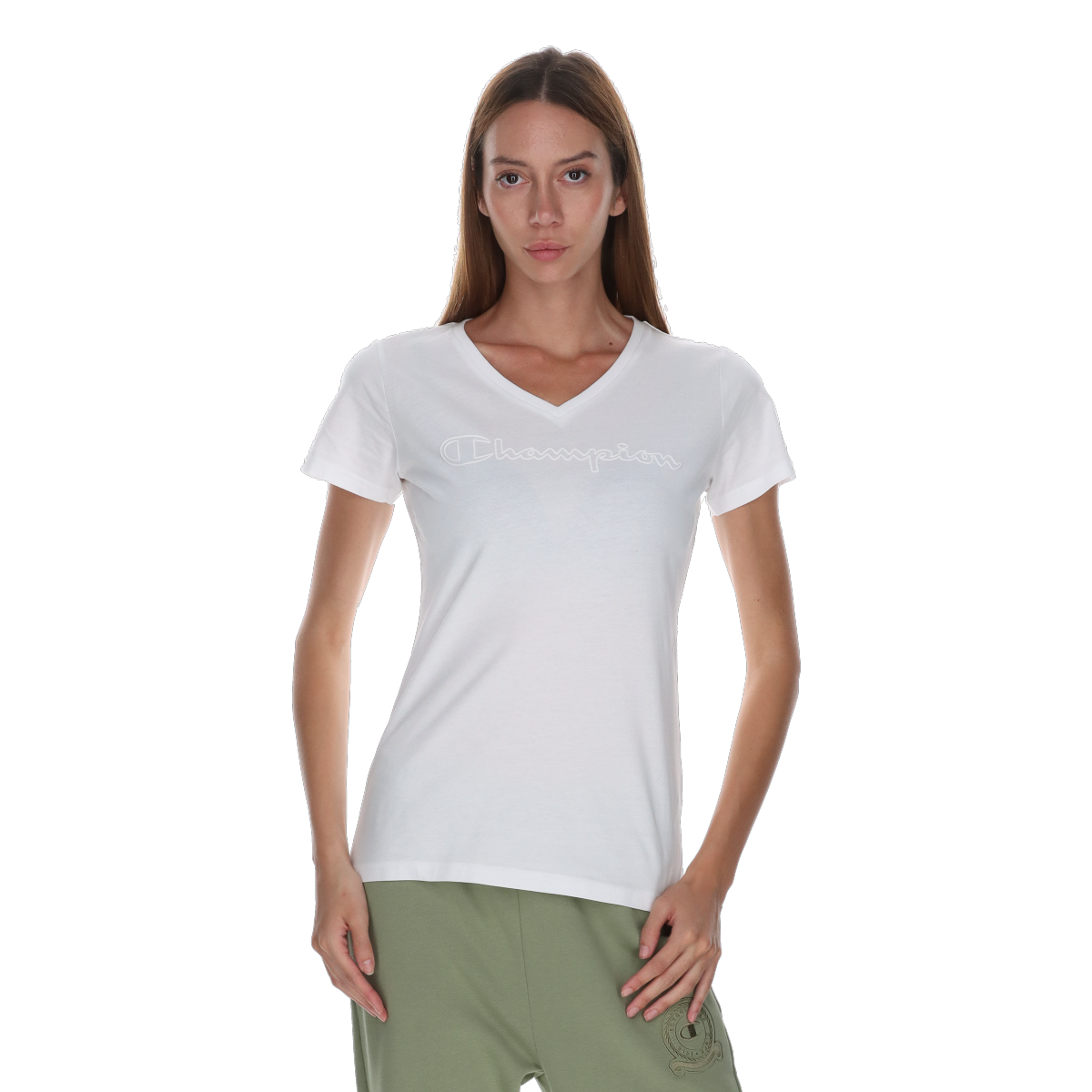 Tričko Champion V-Neck T-Shirt Biela | 118607-WW001, 0