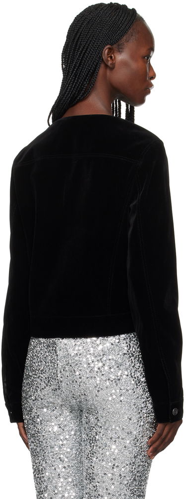 Bunda We11done Velvet Zip-Up Jacket Čierna | WD-JK3-23-018-W-BK, 2