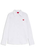 Relaxed-fit Oxford Cotton Blouse with Heart Logo