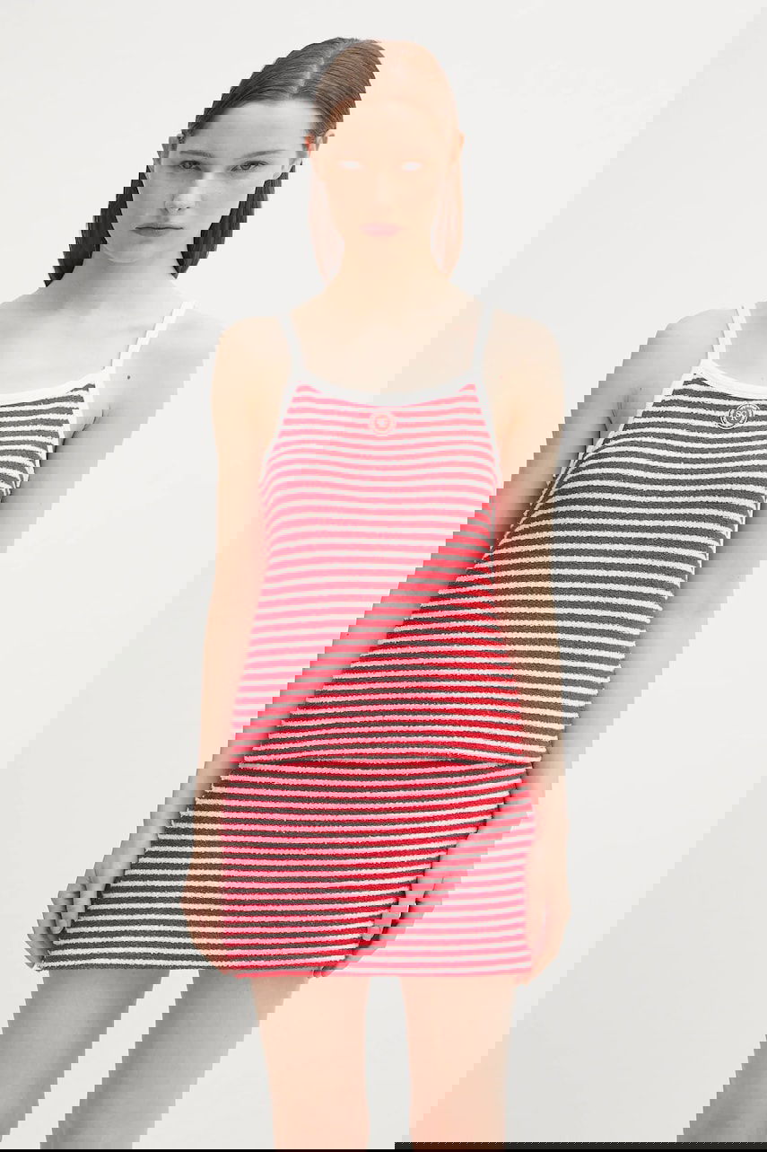 Šaty Sporty & Rich Sporty & Rich Serif Logo Striped Terry Tank Dress Červená | TO083602300ST67, 0