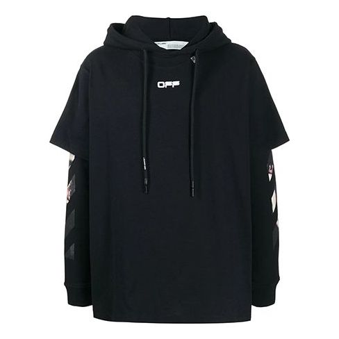 Mikina Off-White Off-White Caravaggio Arrows Print Double-Layer Hoodie Čierna | OMAB033S201850041088, 0