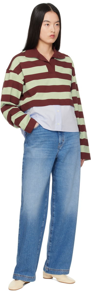 Sveter Max Mara Weekend Max Mara Halle Cropped Striped Polo Zelené | 2515951021600, 3