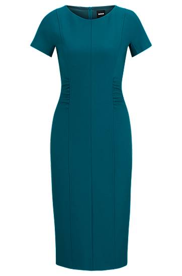 Šaty BOSS Gathered Detail Business Dress Tyrkysová | 50506992, 0