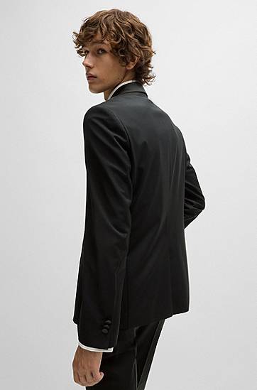 Bunda BOSS HUGO Extra-Slim-Fit Tuxedo Jacket Čierna | 50476333, 1