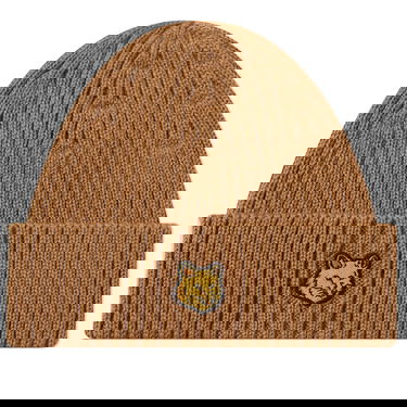 Kulicha MAISON KITSUNÉ Fox Head Patch Ribbed Beanie Béžová | LM06111KT1022-P236, 0