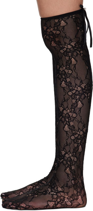 Ponožky Ambush AMBUSH Lace Ribbon Thigh-High Socks Čierna | 12115422, 2
