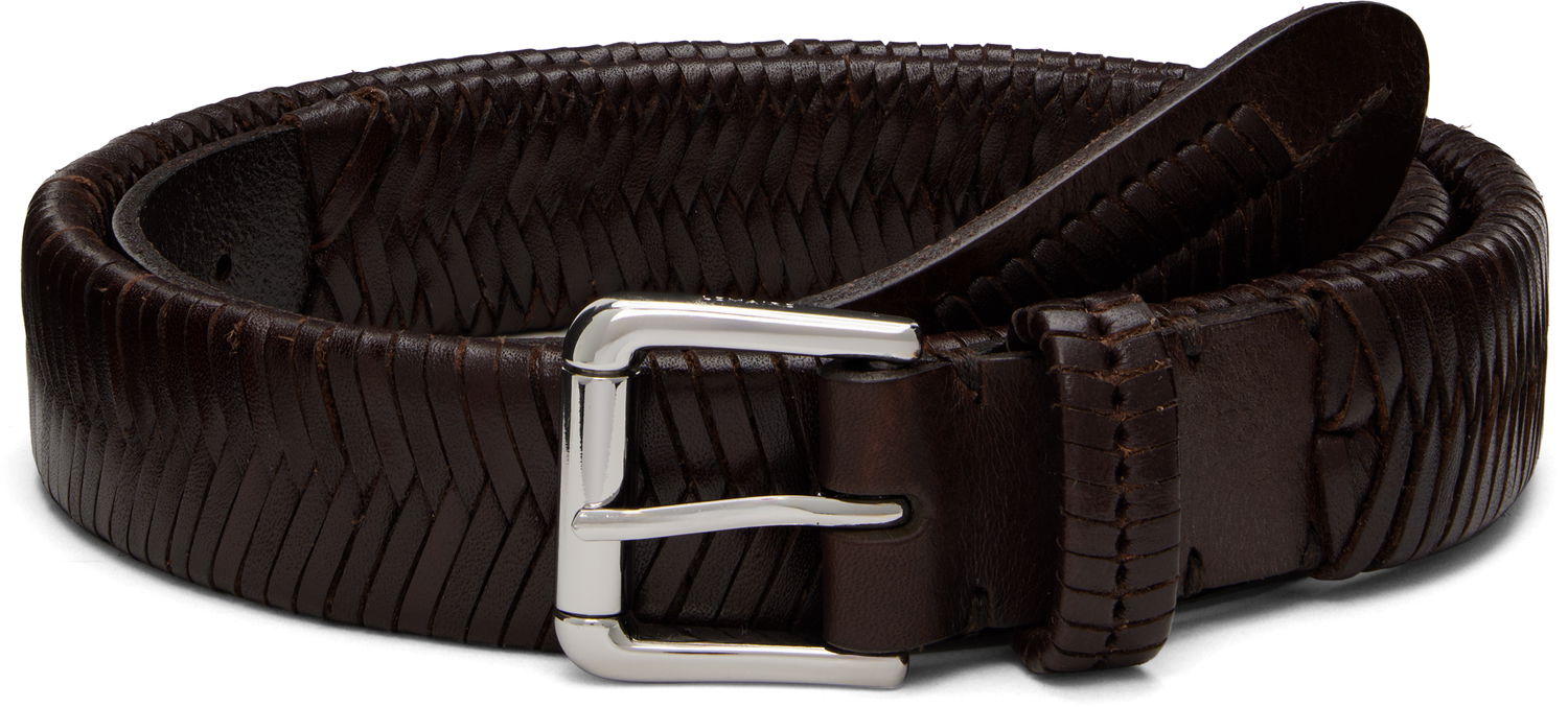 Opasok LEMAIRE LEMAIRE Woven Leather Belt Hnedá | AC1235 LL0172, 0