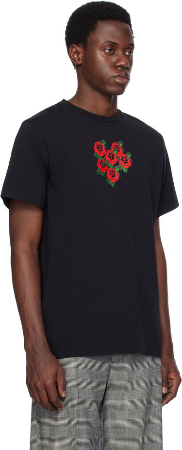 Tričko Simone Rocha Simone Rocha Cluster Rose Logo Print T-Shirt Čierna | 5195P36P37-M 0569, 1