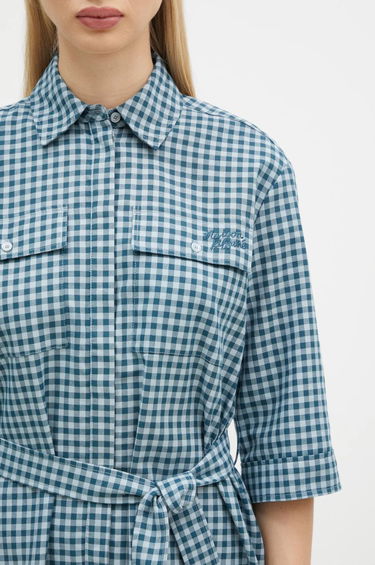 Šaty MAISON KITSUNÉ Maison Kitsuné Double Pocket Mini Oversize Dress Modrá | NW01620WC5015, 3