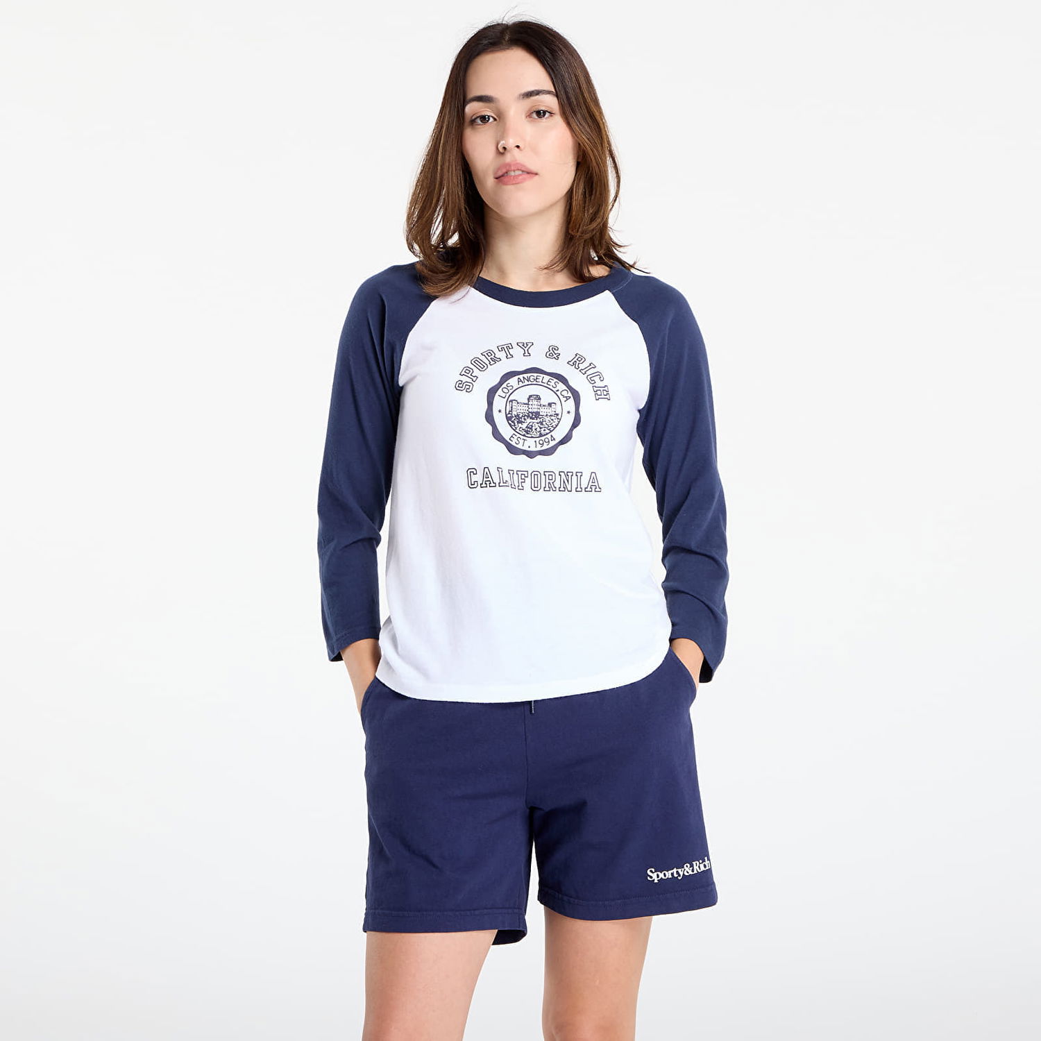 Tričko Sporty & Rich California Emblem Soft Baseball Tee White/ Dark Navy Biela | TO090625508WH50, 0