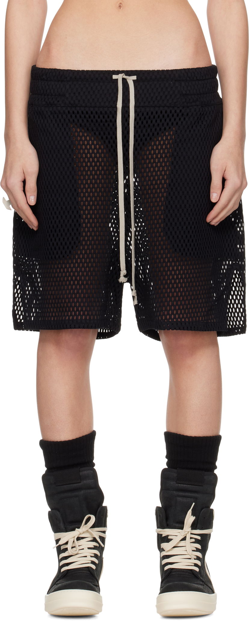 Šortky Rick Owens Rick Owens Champion Edition Mesh Shorts Čierna | CW01E1682 CHONET